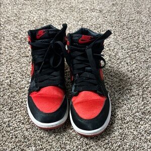 Kids Black and Red High-Top Sneakers